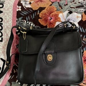 Black Leather Vintage Coach Women's Bag